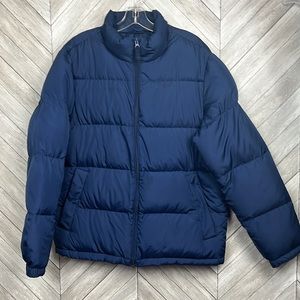 Lands End Mens Puffer Coat Jacket Medium